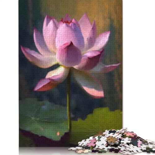 Puzzle mit 1000 Teilen, ein Lotos-Teich für Erwachsene, einzigartige Heimdekoration und Geschenke, 1000 Teile (38 x 26 cm) von POLIUAWS