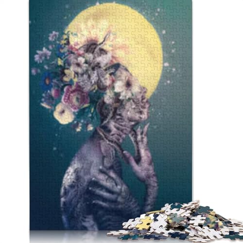 Puzzle mit 1000 Teilen, gelber Mond, Papierpuzzle für Jugendliche, lustige Puzzle, 1000 Teile (38 x 26 cm) von POLIUAWS