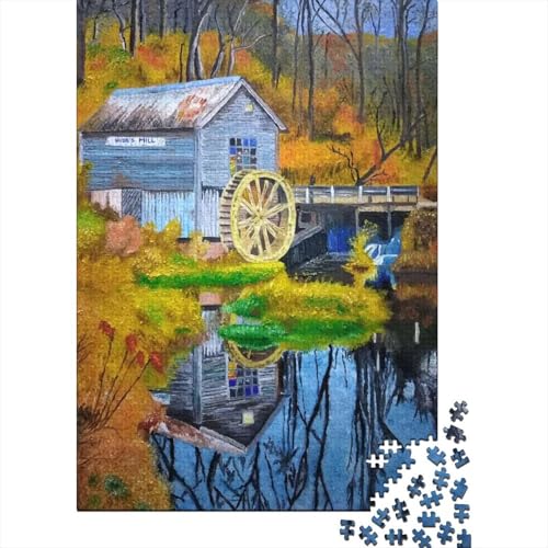Puzzle mit 1000 Teilen einer alten Mühle für Erwachsene, pädagogisches Spiel, Herausforderungsspielzeug, 1000 Teile (38 x 26 cm) von POLIUAWS