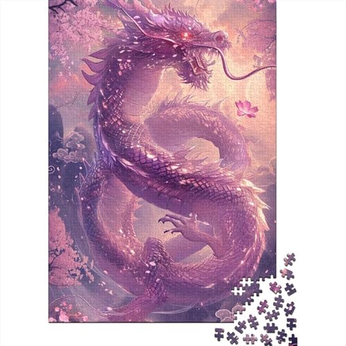 Puzzle mit 1000 Teilen für Erwachsene, Drachenmotiv, ideal für Jugendliche, Lernspiel, 38 x 26 cm von POLIUAWS