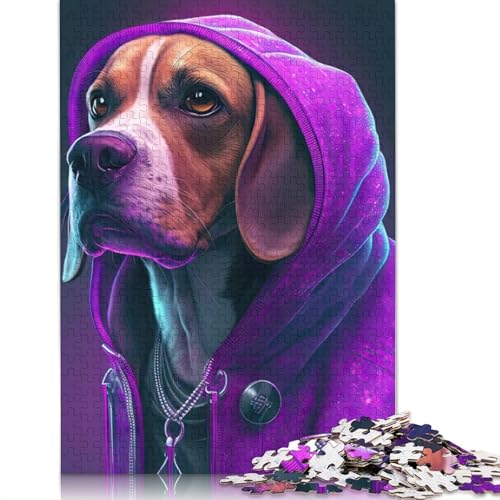 Puzzle mit 1000 Teilen im Hip-Hop-Stil für Erwachsene, Beagle, Papierpuzzle, Lernspiel, Herausforderungsspielzeug, 1000 Teile (38 x 26 cm) von POLIUAWS