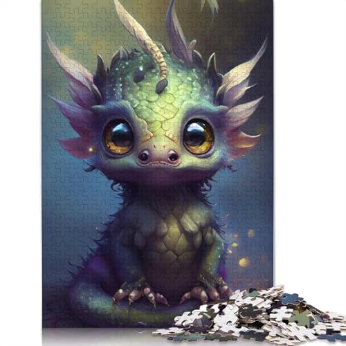 Puzzle mit 1000 Teilen niedlichen Drachen für Teenager, Holzpuzzle Geschenke für Erwachsene, Lernspiele für Zuhause, DIY-Spielzeug, 1000 Teile (75 x 50 cm) von POLIUAWS