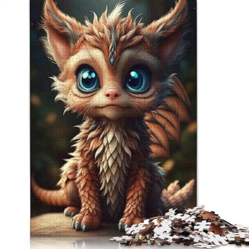 Puzzle mit 1000 Teilen niedlichen Drachen für Teenager, Holzpuzzle Geschenke für Erwachsene, Lernspiele für Zuhause, DIY-Spielzeug, 1000 Teile (75 x 50 cm) von POLIUAWS