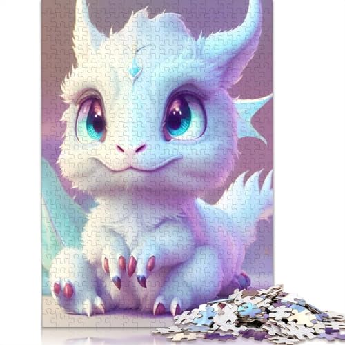 Puzzle mit 1000 Teilen niedlichen Drachen für Teenager, Holzpuzzle Geschenke für Erwachsene, Lernspiele für Zuhause, DIY-Spielzeug, 1000 Teile (75 x 50 cm) von POLIUAWS