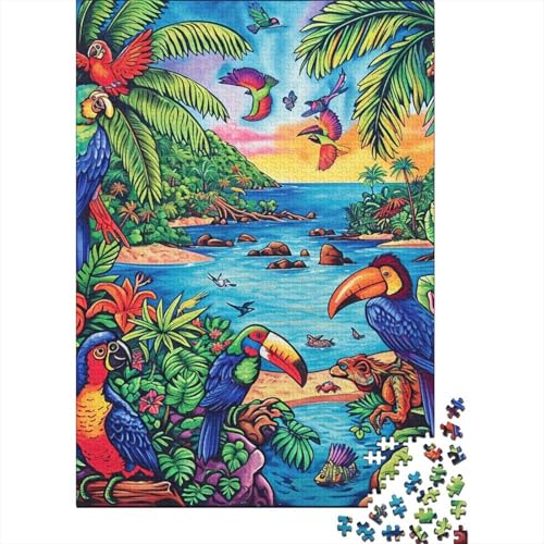 Puzzle mit 1000 Teilen von Vögeln, Papierpuzzle für Kinder, Lernspiel für Erwachsene und Jugendliche, 1000 Teile (38 x 26 cm) von POLIUAWS