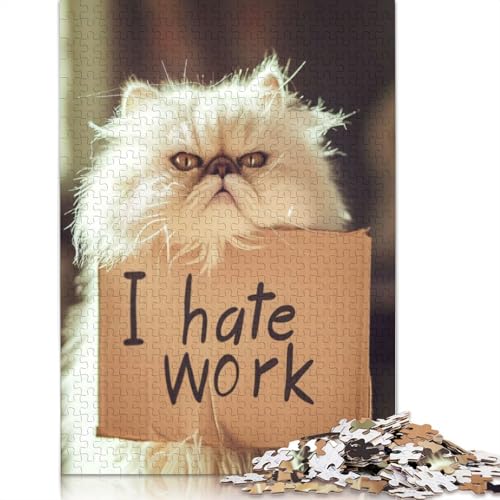 Puzzle mit 1000 Teilen zum Thema „I Hate Work“, für Erwachsene, Lernspielzeug, Familienspiele, Festivals, Geburtstagsgeschenke, 1000 Teile (38 x 26 cm) von POLIUAWS