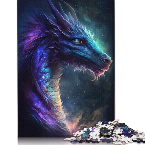 Puzzle mit fliegendem Drachen in Form Einer Galaxie, rechteckig, aus Pappe, Kinder ab 12 Jahren, 1000 Teile (75 x 50 cm) von POLIUAWS