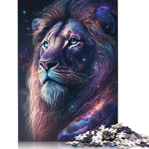Puzzle mit kosmischer Galaxie und Löwe, rechteckig, aus Pappe, Kinder ab 12 Jahren, 1000 Teile (75 x 50 cm) von POLIUAWS