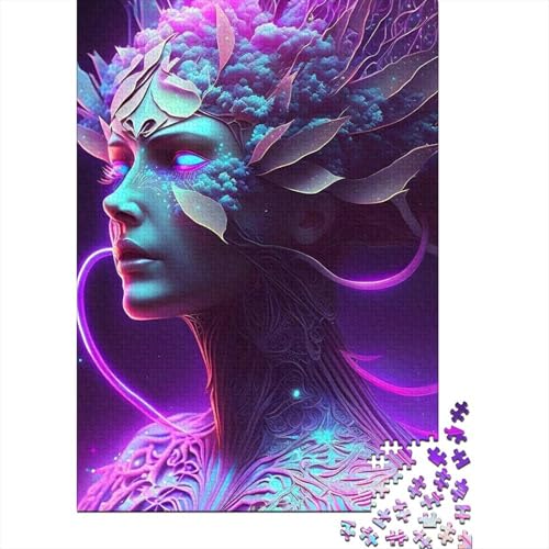 Puzzles für Erwachsene, Motiv: Schönes rosa Mädchen, Lernspiel, 1000 Teile (75 x 50 cm) von POLIUAWS