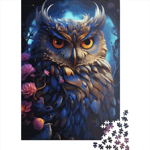 Puzzlespiel für Erwachsene, schwarze Eule, Papierpuzzle, pädagogisches Spiel, Herausforderungsspielzeug, 1000 Teile (38 x 26 cm) von POLIUAWS