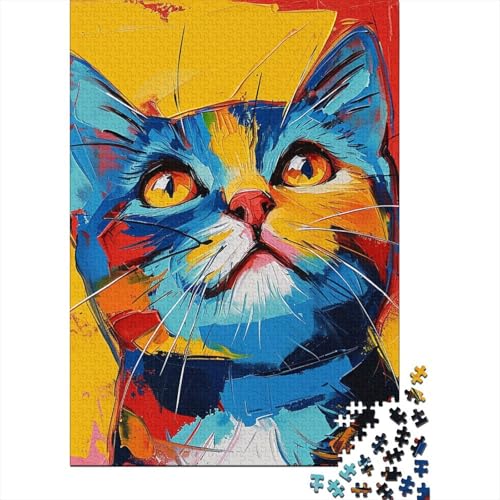 Puzzlespiel für Erwachsene: Amerikanische Kurzhaarkatze, Papierpuzzle, pädagogisches Spiel, Herausforderungsspielzeug, 1000 Teile (38 x 26 cm) von POLIUAWS