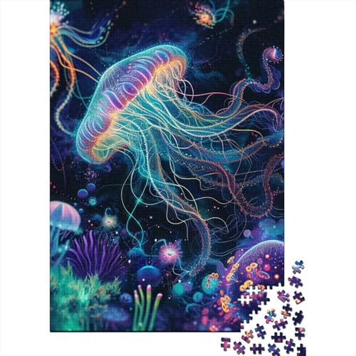 Quallenpuzzle für Erwachsene, 1000 Teile, Lernspiel, Herausforderung, Spielzeug, 1000 Teile (75 x 50 cm) von POLIUAWS