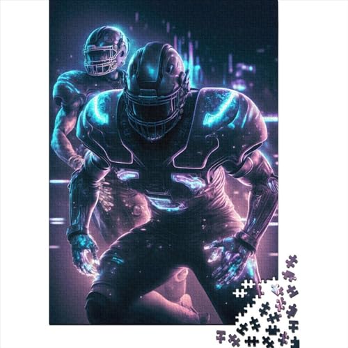 Quartterback Holzpuzzle, 1000 Teile, glänzend, für Erwachsene, pädagogisches Spiel, Herausforderungsspielzeug, 1000 Teile (75 x 50 cm) von POLIUAWS