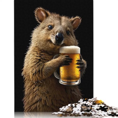 Quokka Beer Puzzle 1000-teilige Schwer Puzzle Spielzeug Lernspiel Impossible Herausforderung Spielzeug Für Erwachsene Und Kinder Ab 14 Jahren 1000pcs (75x50cm) von POLIUAWS