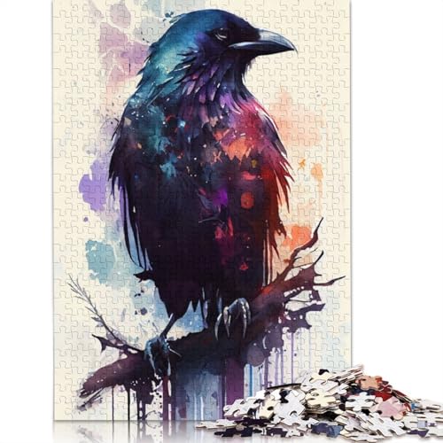 Raven Buntes 1000-teiliges Puzzle für Erwachsene | Familienspaß-Puzzles für Erwachsene, Geschenke, Denkspiele, 1000 Teile (38 x 26 cm) von POLIUAWS