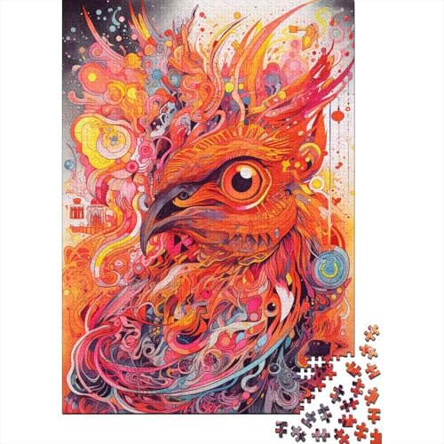 Red Phoenix Bird Puzzle für Erwachsene, 1000-teiliges Puzzle für Jugendliche ab 12 Jahren, Geschenke für Heiligabend, 1000 Teile (38 x 26 cm) von POLIUAWS