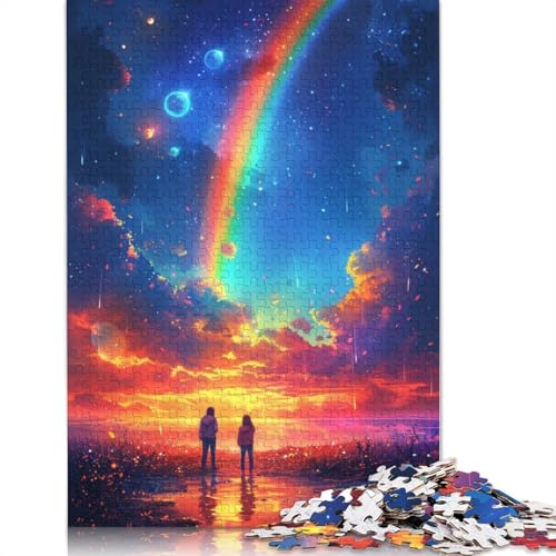 Regenbogen bei Sonnenuntergang, Denksportaufgabe, 100% recycelter Karton, Puzzle für Kinder und Erwachsene ab 12 Jahren, 1000 Teile (38 x 26 cm) von POLIUAWS