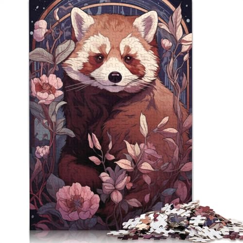 Roter Panda, Jugendstil, 1000-teiliges Puzzle für Erwachsene, Familienspiel, Teenager, Puzzle 1000 Teile (75 x 50 cm) von POLIUAWS
