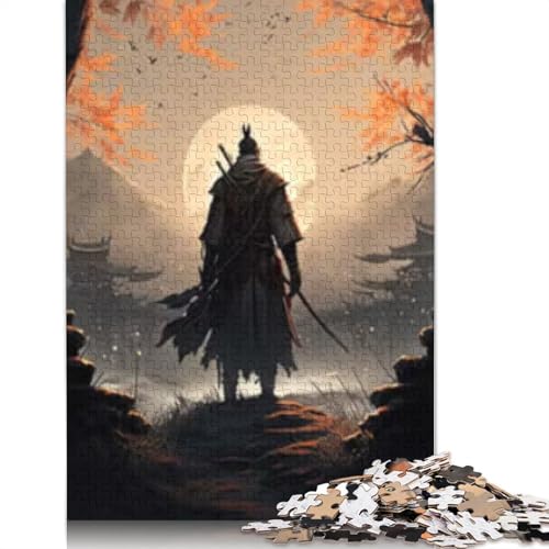 Samurai Holzpuzzle 1000 Teile für Erwachsene Puzzle Weihnachtsgeschenke Lernspiel Herausforderung Spielzeug 1000 Teile (75x50cm) von POLIUAWS