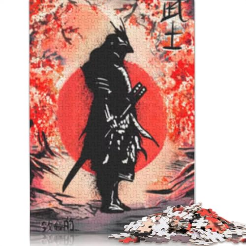 Samurai Roter Mond Puzzle für Erwachsene und Jugendliche, 1000 Teile, aus Holz, für Erwachsene ab 12 Jahren, 1000 Teile (75 x 50 cm) von POLIUAWS