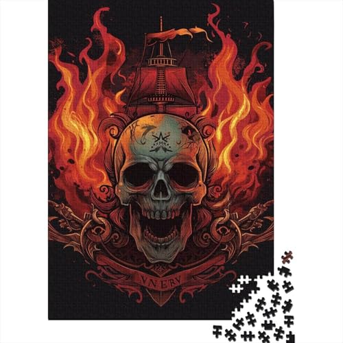 Schädel Puzzle 1000 Teile Holzpuzzle Puzzle für Erwachsene und Jugendliche ab 12 Jahren 1000 Teile (75x50cm) von POLIUAWS