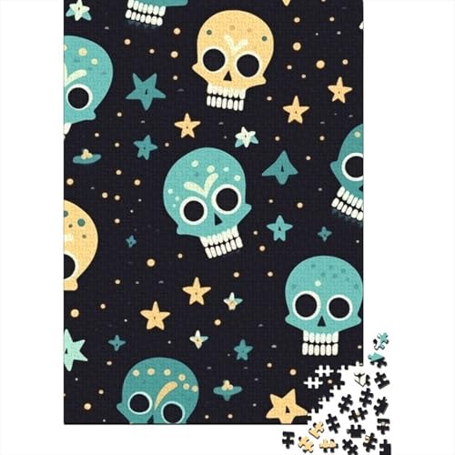 Schädel Puzzle für Erwachsene und Jugendliche Papierpuzzle für Kinder Weihnachtsgeschenke Lernspiel Herausforderung Spielzeug 1000 Teile (38x26cm) von POLIUAWS