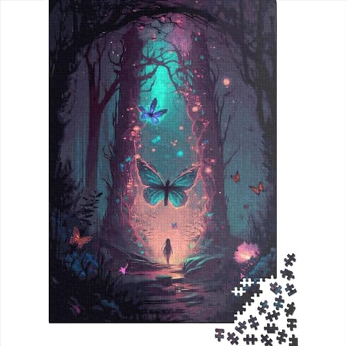 Schmetterling Puzzle für Erwachsene und Jugendliche, Mystisches Holzpuzzle für Erwachsene und Jugendliche ab 12 Jahren, 1000 Teile (38x26cm) von POLIUAWS