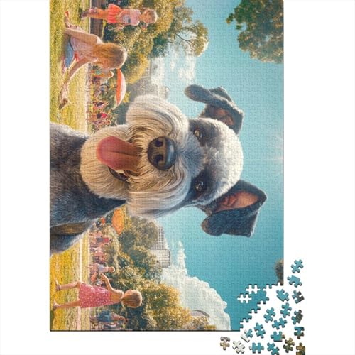 Schnauzer-Puzzle, Dekompressionsspielzeug, 100% recycelter Karton, Puzzle für Erwachsene und Teenager, 1000 Teile (75 x 50 cm) von POLIUAWS