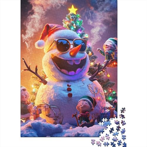 Schneemann-Puzzle, 100% recyceltes Kartonpapier, rechteckiges Puzzle für Erwachsene und Kinder, 1000 Teile (75 x 50 cm) von POLIUAWS