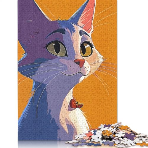 Schöne Katze, 1000-teiliges Puzzle für Erwachsene | Familienspaß-Puzzles für Erwachsene, Geschenke, Denkspiele, 1000 Teile (38 x 26 cm) von POLIUAWS