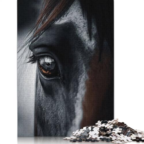 Schönes Pferdeauge, 1000-teiliges Puzzle für Erwachsene, Spielzeug, Denkspiel, Lernspiel für Erwachsene, Stressabbau, Heimdekoration, 1000 Teile (38 x 26 cm) von POLIUAWS