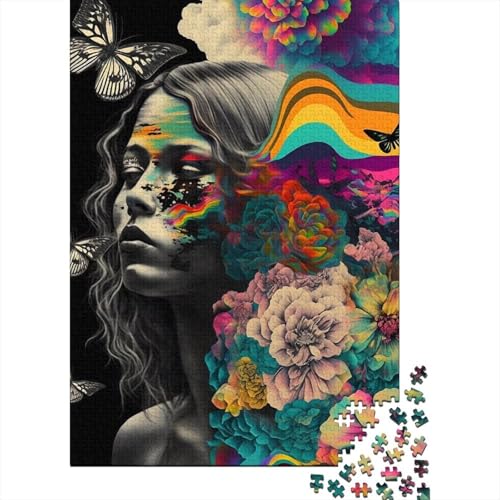 Schönes rosa Papierpuzzle für Erwachsene, 1000 Teile, für Jugendliche ab 12 Jahren, 1000 Teile (38 x 26 cm) von POLIUAWS