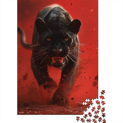 Schwarz-Panther-Puzzle, 1000 Teile, für Erwachsene und Jugendliche (75 x 50 cm) von POLIUAWS