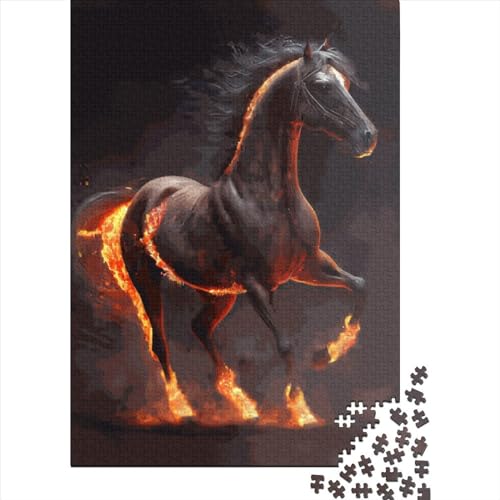 Schwarze Pferde Puzzle 1000 Teile für Erwachsene, Papierpuzzle für Erwachsene, Puzzle für Erwachsene und Jugendliche, 1000 Teile (38x26cm) von POLIUAWS