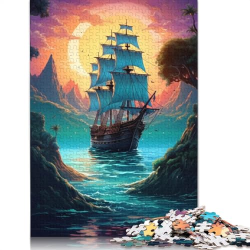 Segelschiff-Puzzle für Erwachsene, Spielzeug, Lernspiel, schwierige Puzzles für Kinder ab 12 Jahren, 1000 Teile (75 x 50 cm) von POLIUAWS