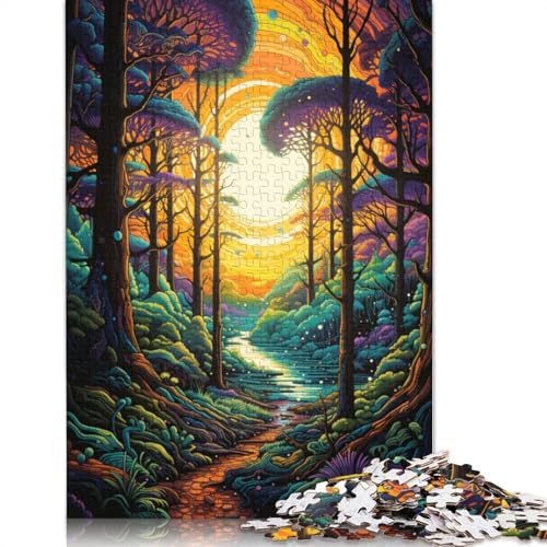 Seltsames, farbenfrohes Wald-Puzzle, anpassbare Bilder, 100% recycelter Karton, Puzzle für Kinder und Erwachsene ab 12 Jahren, einzigartiges Geschenk, 1000 Teile (38 x 26 cm) von POLIUAWS
