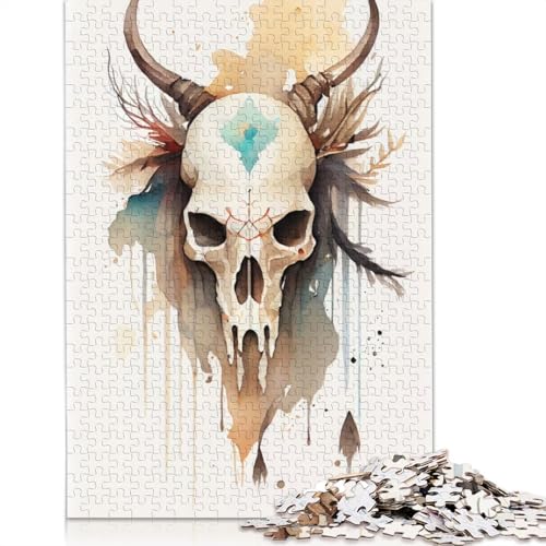 Shaman Skull Puzzle 1000 Teile Schwer Puzzle Spielzeug Lernspiel Impossible Herausforderung Spielzeug Für Erwachsene Kinder 1000pcs (75x50cm) von POLIUAWS