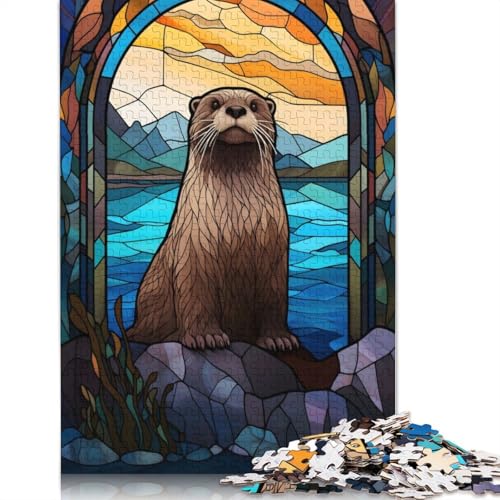 Siegel-Buntglas-Puzzle, 1000 Teile, für Erwachsene | Familienspaß-Puzzles für Erwachsene, Geschenke, Denkspiele, 1000 Teile (75 x 50 cm) von POLIUAWS