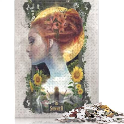 Sommerpuzzle, 1000 Teile für Jugendliche, Geschenke aus Holz, Puzzle für Erwachsene, Lernspiele für Zuhause, Bastelspielzeug, 1000 Teile (75 x 50 cm) von POLIUAWS