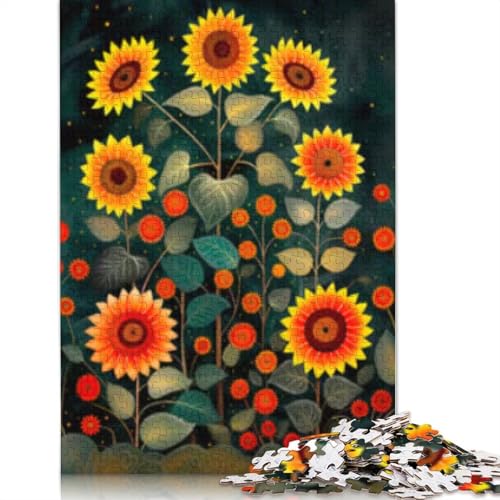 Sonnenblumen-Papier-Puzzle, 1000 Teile, Puzzle für Erwachsene, Lernspiel, Spielzeug, Geschenke für Heiligabend, 1000 Teile (38 x 26 cm) von POLIUAWS