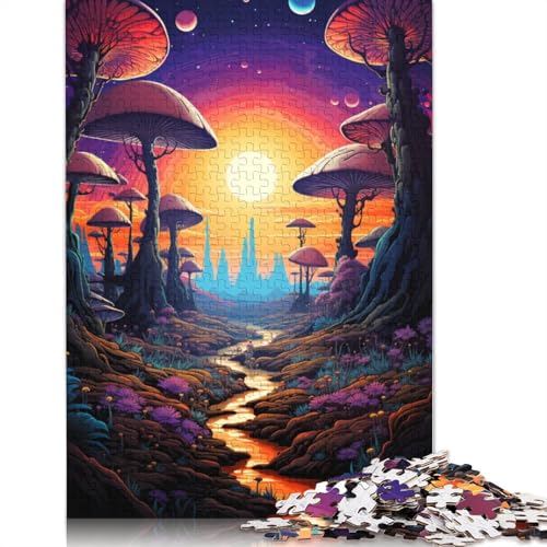 Sonnenuntergang-Dschungel-Puzzle, einzigartige Heimdekoration, 100% recycelter Karton, Puzzle für Erwachsene, 1000 Teile (38 x 26 cm) von POLIUAWS