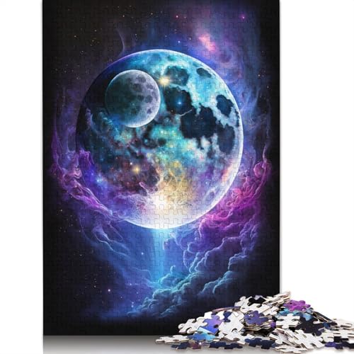Space Art Moon Puzzles, rechteckiges Papppuzzle, Kinder ab 12 Jahren, 1000 Teile (75 x 50 cm) von POLIUAWS