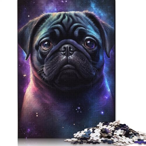 Space Colour Pug Puzzle für Erwachsene, Premium-Puzzle aus 100% recyceltem Brett, Problemlösungsrätsel für Erwachsene und Kinder, 1000 Teile (75 x 50 cm) von POLIUAWS