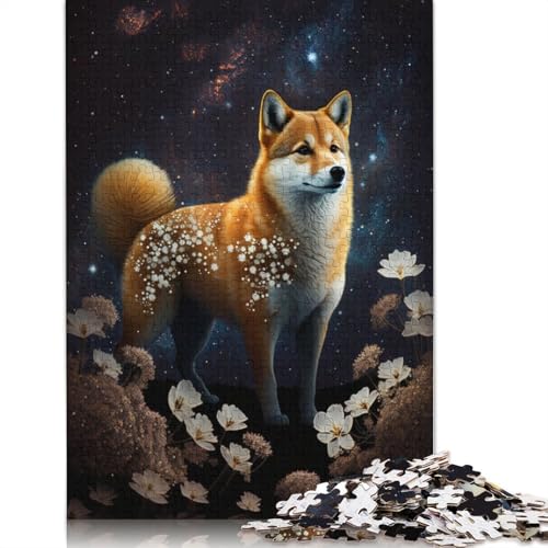 Space Corgi Puzzle für Erwachsene, Premium-Puzzle aus 100% recyceltem Brett, Problemlösungspuzzles für Erwachsene und Kinder, 1000 Teile (75 x 50 cm) von POLIUAWS
