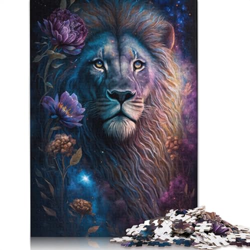 Space Lion Art Puzzle für Erwachsene, 1000 Teile, herausfordernde Familienspiele, Denkspiele für Kinder ab 12 Jahren, 1000 Teile (75 x 50 cm) von POLIUAWS