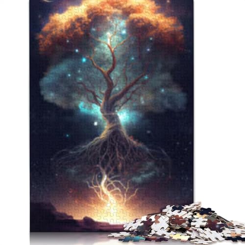 Space Tree Of Life Puzzle 1000 Teile für Teenager, Geschenke, Papier-Puzzles für Erwachsene, Lernspiele für Zuhause, DIY-Spielzeug, 1000 Teile (38 x 26 cm) von POLIUAWS