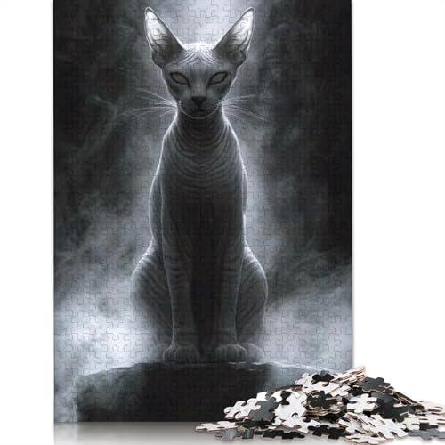 Sphinx-Katzen-Puzzle, schwierig, 100% recycelter Karton, Puzzle für Damen und Herren, 1000 Teile (75 x 50 cm) von POLIUAWS