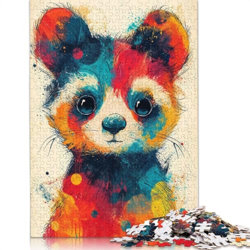 Splash of Panda Puzzles 1000 Teile Schwer Puzzle Spielzeug Lernspiel Impossible Herausforderung Spielzeug Für Erwachsene Kinder 1000pcs (38x26cm) von POLIUAWS