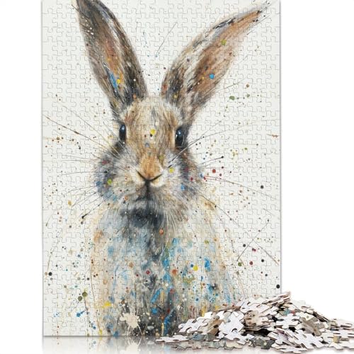 Splattered Bunny Charm Puzzle 1000-teilige Schwer Puzzle Spielzeug Lernspiel Impossible Herausforderung Spielzeug Für Erwachsene Und Kinder in Bewährter 1000pcs (38x26cm) von POLIUAWS