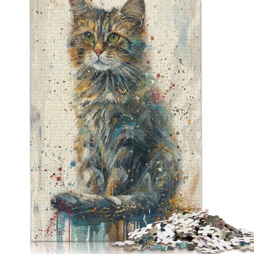 Splattered Whisker Art Puzzle 1000 Teile Schwer Puzzle Spielzeug Pädagogisches Spiel Impossible Herausforderung Spielzeug Für Erwachsene Kinder 1000pcs (38x26cm) von POLIUAWS